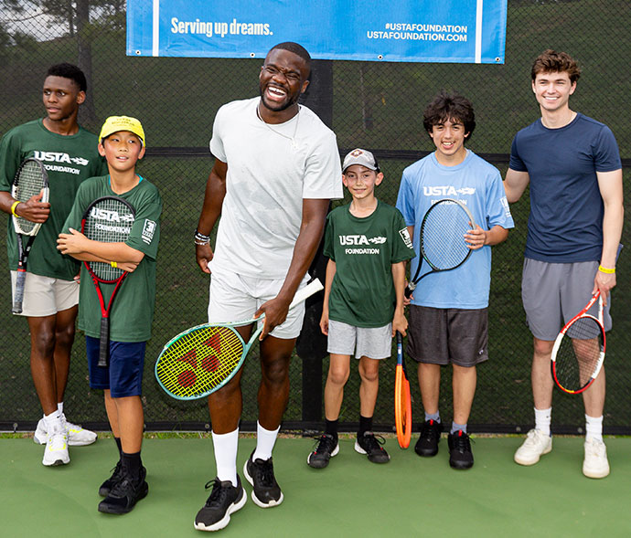 Frances Tiafoe and young people